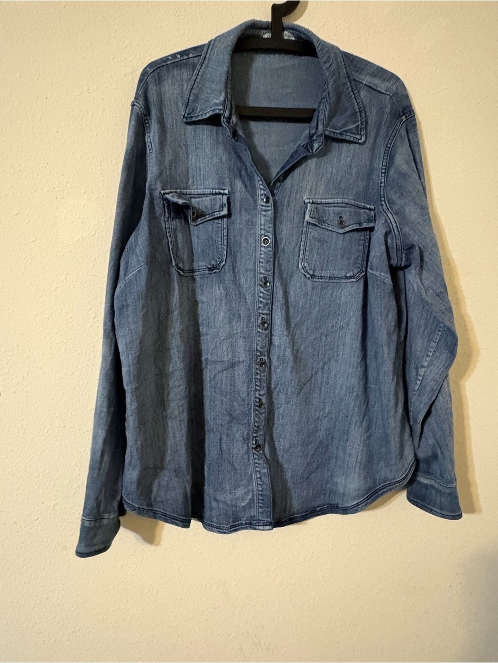 Women’s Blue Denim Button-Up Shirt